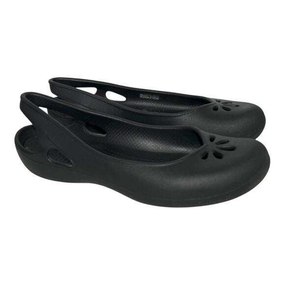 Crocs Kadee Slingback Flats Women Size 10 Black Comfort Lightweight Casual Shoes - Picture 1 of 8